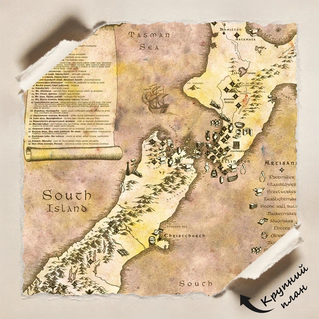 Постер Властелин колец, места съёмок фильма, Lord Of The Rings, Новая Зеландия, A2 60×42 см (id0351) - изображение 4