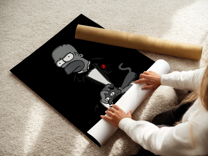 Постер Хрещений батько Гомер, Сімпсони, Godfather Gomer, Simpsons, A2 60×43 см (id1293) - зображення 3