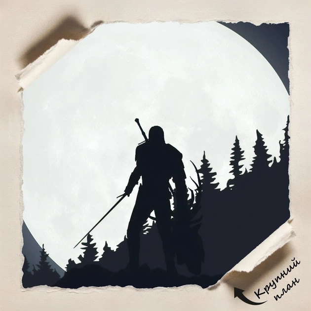 Постер Відьмак на тлі місяця, Witcher, плакат для геймера, A3 42×30 см (id4015) - зображення 4