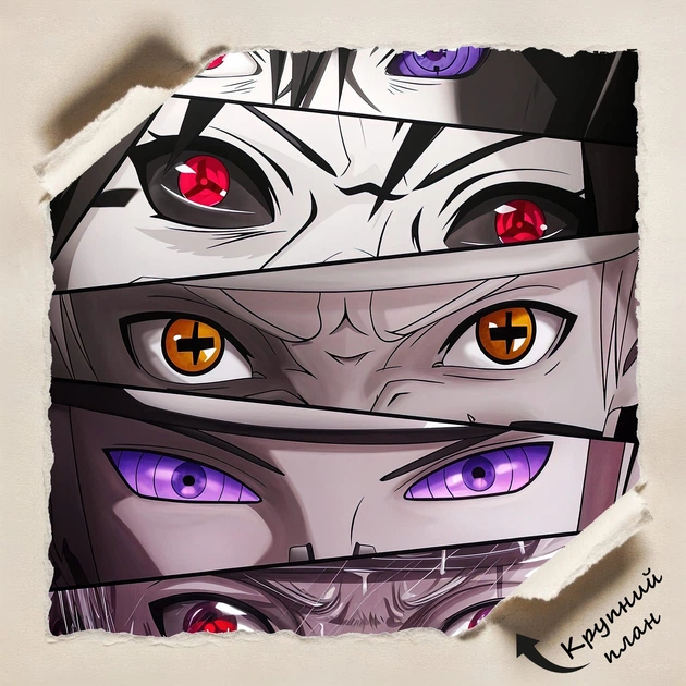 Постер Наруто, глаза ниндзя, Риннеган, аниме, Naruto, аниме постер, A0 106×76 см (id5246) - изображение 4