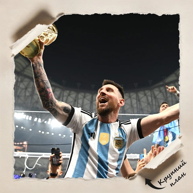 Постер Лионель Месси держит Кубок Мира, Lionel Messi, футбол, спорт, A3 28×42 см (id6223) - изображение 4