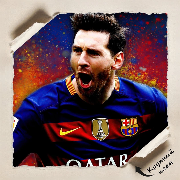 Постер Футболист Лионель Месси, ФК Барселона, Lionel Messi, Barcelona, A3 24×42 см (id1923) - изображение 4