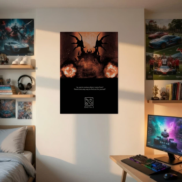 Постер Дота 2, СФ, Невермор, Shadow Fiend, Nevermore, Dota 2, плакат для геймера, A2 60×43 см (id1119) - зображення 2