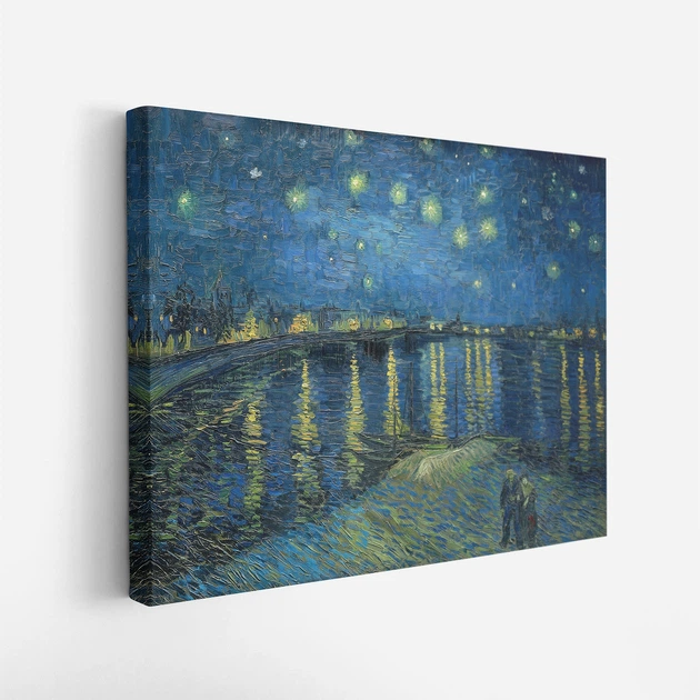 Інтер'єрна картина Зоряна ніч над Роною, Вінсент ван Гог, Vincent van Gogh, Starry Night, 45×60 см (id6660) - зображення 2