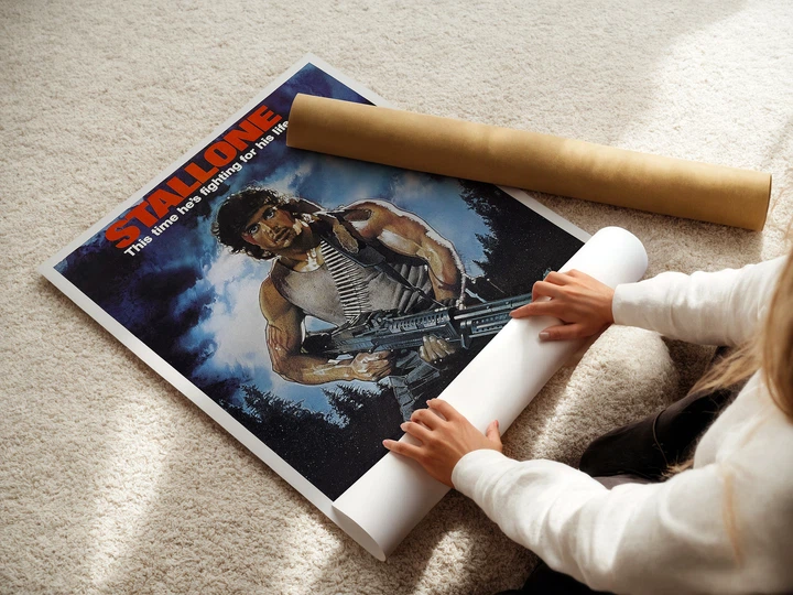 Постер Рэмбо: Первая кровь, Rambo: First Blood (1982), Сильвестр Сталлоне, культовое кино, A3 42×28 см (id0332) - изображение 3