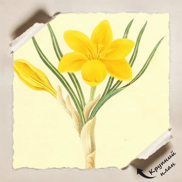 Постер Ботаническая иллюстрация, Crocus, растения, интерьерный постер, A3 40×30 см (id7153) - изображение 4