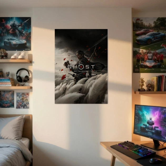 Постер Призрак Цусимы, Ghost of Tsushima, Япония, самурай, A2 60×43 см (id7167) - изображение 2