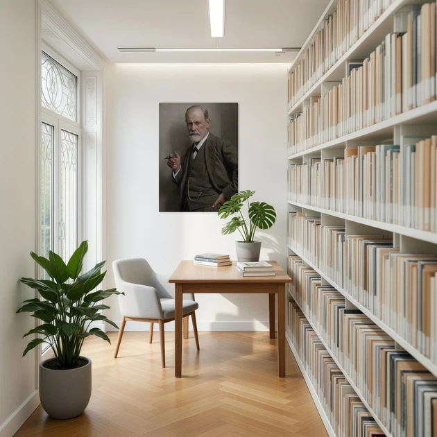 Постер Зигмунд Фрейд, Sigismund Freud, психоаналитика, психиатрия, A3 42×30 см (id7249) - изображение 2