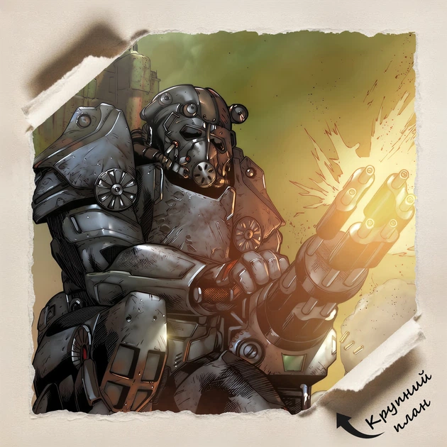 Постер Фаллаут, силовая броня, Fallout, Power armor, постапокалипсис, фантастика, A3 42×28 см (id7076) - изображение 4