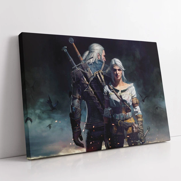 Интерьерная картина Ведьмак Геральт и Цири, Witcher, плакат для геймера, 30×42 см (id0987) - изображение 2
