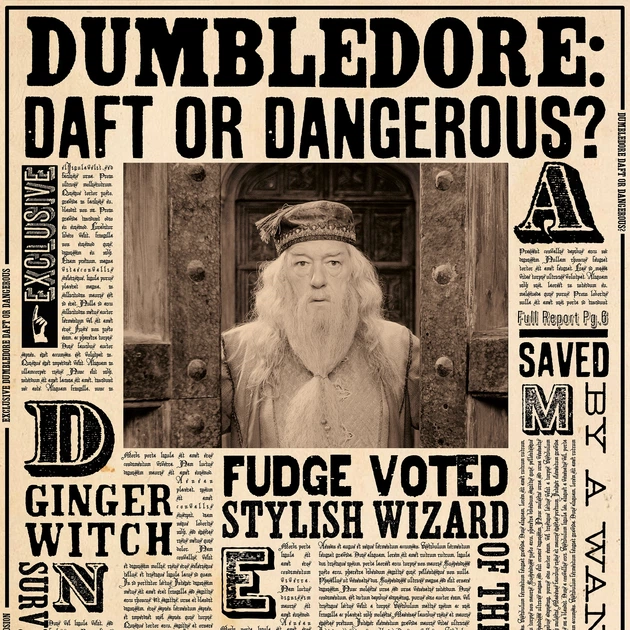Интерьерная картина Гарри Поттер, газета Daily Prophet, Дамблдор в Азкабане, Harry Potter, 42×30 см (id2764) - изображение 4