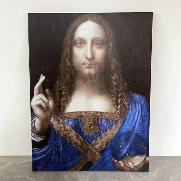 Інтер'єрна картина Спаситель світу, Леонардо да Вінчі, Leonardo da Vinci, Salvator Mundi, релігійний декор, 42×30 см (id6946) - зображення 4
