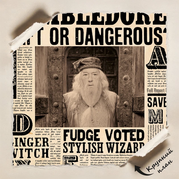 Постер Гаррі Поттер, газета Daily Prophet, Дамблдор в Азкабані, Harry Potter, A1 85×60 см (id2764) - зображення 5