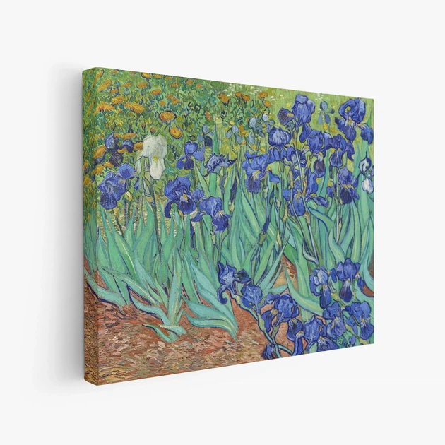 Интерьерная картина Ирисы, Винсент ван Гог, Irises, Vincent van Gogh, интерьерный декор, 47×60 см (id6820) - изображение 2
