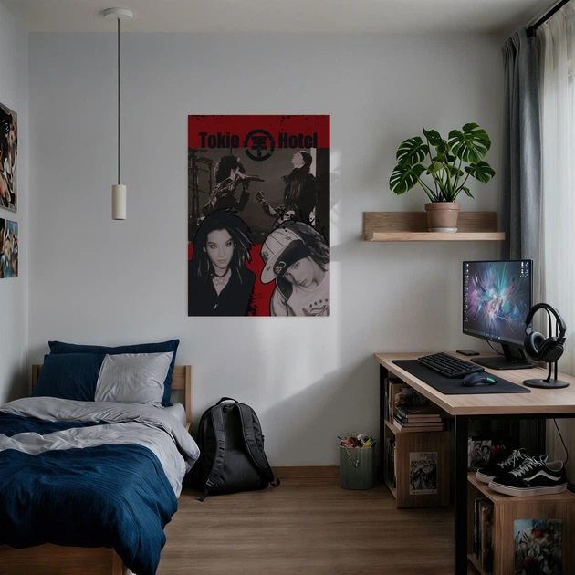 Інтер'єрна картина Том та Білл Кауліц, Tokio Hotel, Tom Kaulitz, Bill Kaulitz, емо, 60×43 см (id6902) - зображення 3