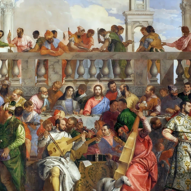 Інтер'єрна картина Весілля в Кані, Паоло Веронезе, Paolo Veronese, Wedding at Cana, 41×60 см (id6983) - зображення 5