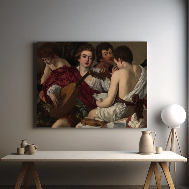 Интерьерная картина Караваджо, Музыканты (Концерт), Caravaggio, репродукция картины, 30×40 см (id7010) - изображение 3