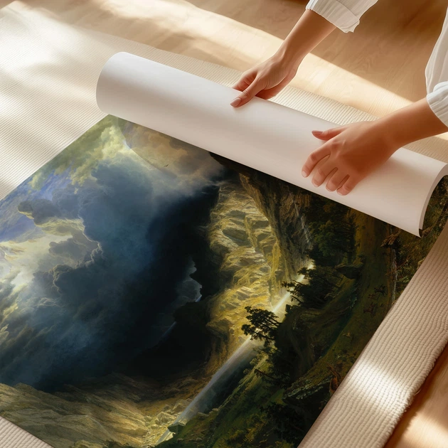 Постер Альберт Бірштадт, Шторм у Скелястих горах, Albert Bierstadt, репродукція картини, A1 60×90 см (id7006) - зображення 3