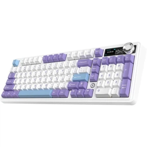 Клавіатура бездротова Ajazz AK980 V2, Purple/White/Blue - зображення 3