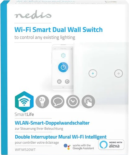 Inteligentny włącznik Nedis SmartLife Wi-Fi 1000 W White (WIFIWS20WT) - Zdjęcie 2 Inteligentny włącznik Nedis SmartLife Wi-Fi 1000 W White (WIFIWS20WT) - obraz 2