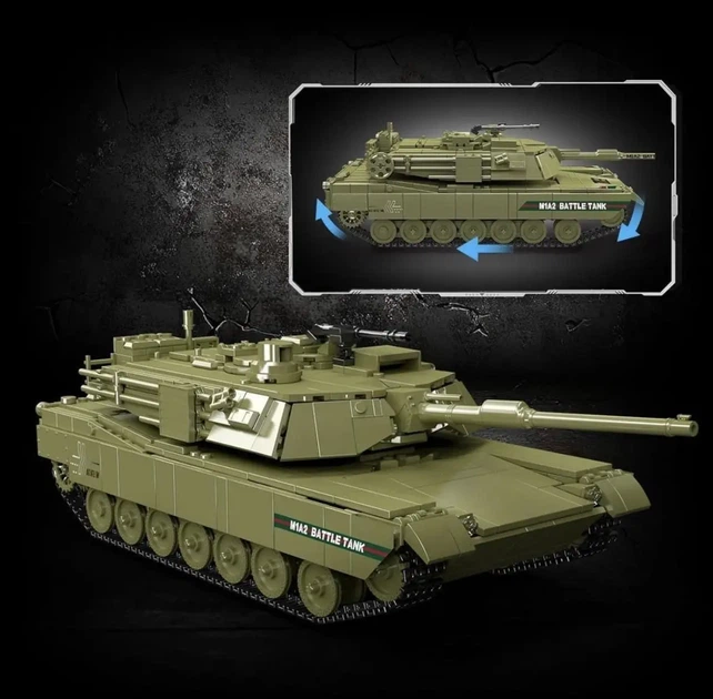 Конструктор танк Абрамс MIA2 Main Battle Tank Mould King Technik 20033 1168 деталей с дистанционным управлением - изображение 6