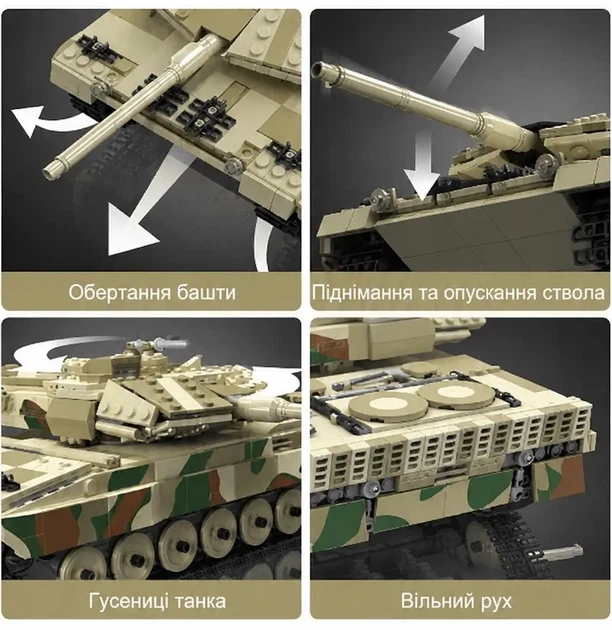 Конструктор LEOPAPARD 2 Tank Mould King Technik 20020 на 1091 деталі з радіокеруванням - Фото 1 Конструктор LEOPAPARD 2 Tank Mould King Technik 20020 на 1091 деталі з радіокеруванням - зображення 1