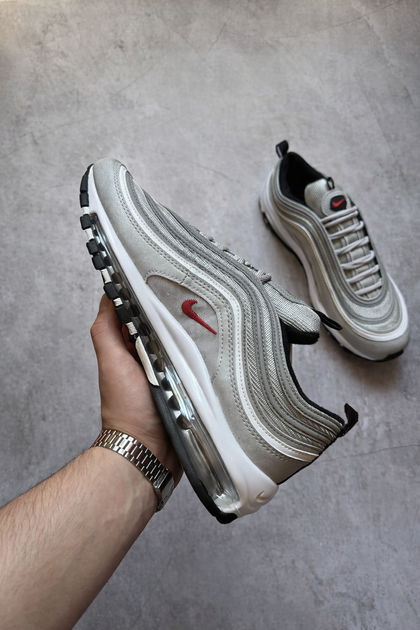 Кроссовки мужские серые Air Max 97 OG Silver Bullet 41 - изображение 2