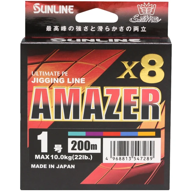 Шнур Sunline SM Amazer X8 200m (multicolor) #0.6 15lb/6.8kg - Фото 1 Шнур Sunline SM Amazer X8 200m (multicolor) #0.6 15lb/6.8kg - изображение 1