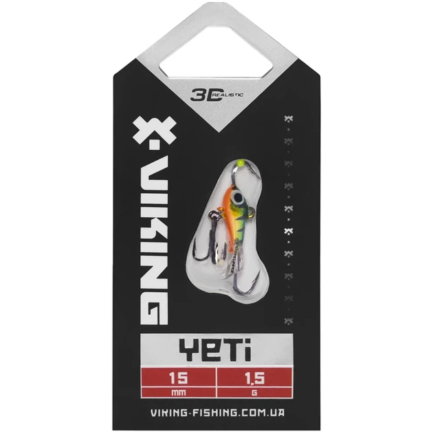 Балансир Viking Fishing Yeti Ice Jig 15mm 1.5g #28 Chrome Perch - изображение 2