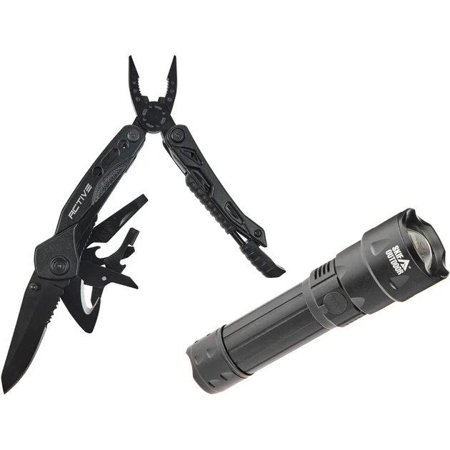 Набір мультитул Active Firetool + ліхтар Skif Outdoor Focus II - Фото 1 Набір мультитул Active Firetool + ліхтар Skif Outdoor Focus II - зображення 1