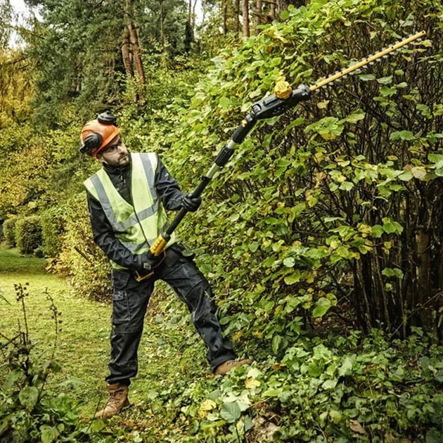 Аккумуляторный кусторез бесщеточный с штангой DeWALT DCMPH566P1 длина ножа 55 см 18 В Li-ion (DCMPH566P1) - Фото 8 Аккумуляторный кусторез бесщеточный с штангой DeWALT DCMPH566P1 длина ножа 55 см 18 В Li-ion (DCMPH566P1) - изображение 8