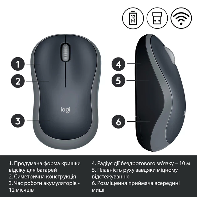 Комʼютерна миша Logitech M185 - изображение 2