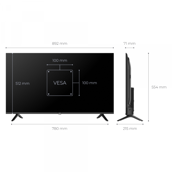 KIVI Телевізор 40", qled, fhd, vidaa 40f9000hb - зображення 4
