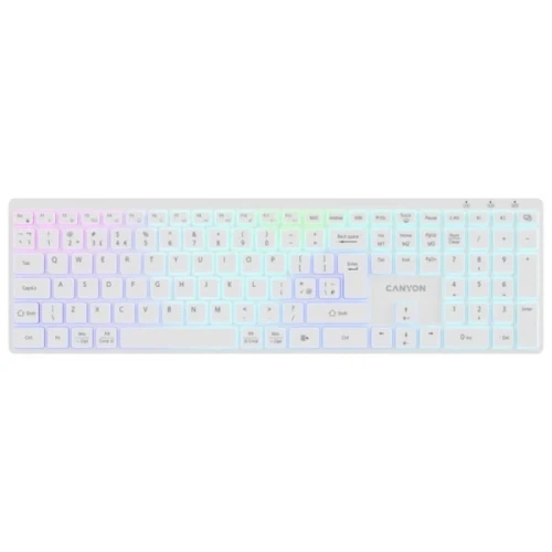 Клавиатура беспроводная Canyon HKB-W11, White (CNS-HBTK11W) - Фото 1 Клавиатура беспроводная Canyon HKB-W11, White (CNS-HBTK11W) - изображение 1
