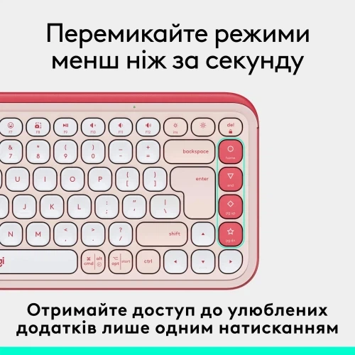 Клавиатура Logitech Pop Icon Keys, Rose (920-013073) - Фото 3 Клавиатура Logitech Pop Icon Keys, Rose (920-013073) - изображение 3