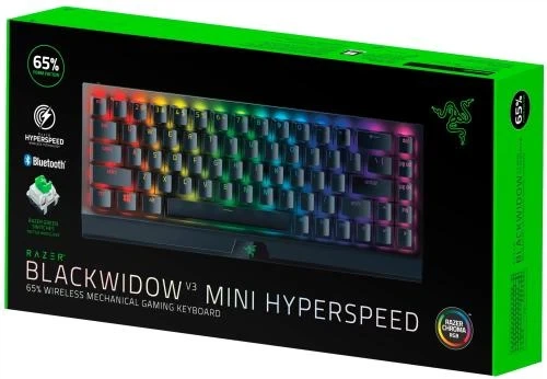 Клавиатура Razer BlackWidow V3 Mini Hyperspeed, Green Switch, механическая, RU (RZ03-03891600-R3R1) - Фото 6 Клавиатура Razer BlackWidow V3 Mini Hyperspeed, Green Switch, механическая, RU (RZ03-03891600-R3R1) - изображение 6