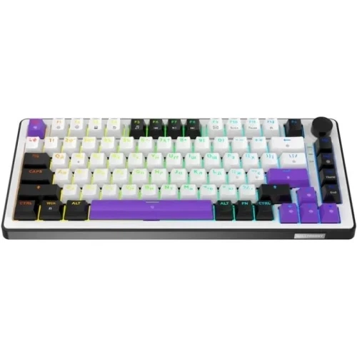 Клавіатура Hator Hellyberry HK75, White/Violet - Фото 2 Клавіатура Hator Hellyberry HK75, White/Violet - зображення 2