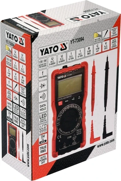 Мультиметр цифровий YATO YT-73094 - Фото 3 Мультиметр цифровий YATO YT-73094 - зображення 3