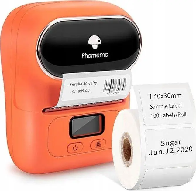 Принтер для термоэтикеток Label Maker Phomemo M110 портативный Оранжевый - изображение 3