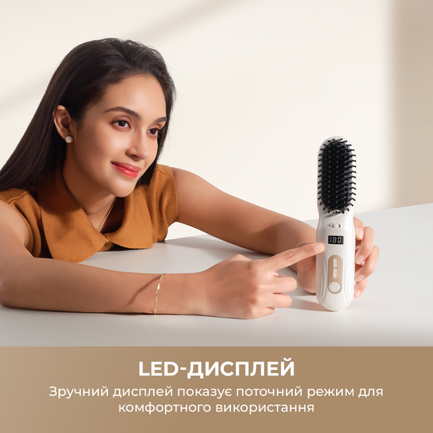 Беспроводная щетка-выпрямитель для волос с ионизацией Dreame Silky White (AA02A-WH) - изображение 9