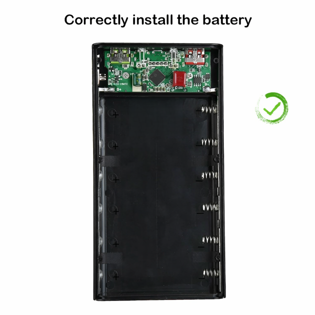 Корпус Multi-powerbank PD216, PD, QC 22.5W, під елементи 21700 до 6 шт, USB-A, Type-C, MicroUSB, Lightning, Black - зображення 5
