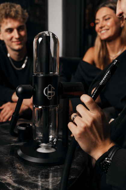 Кальян портативный Gravity Smoke Pipe черный 40см из нержавеющей стали для походов - изображение 4