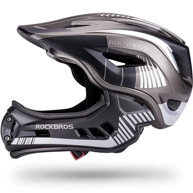 Шолом велосипедний Rockbros TT-32SBTG-S дитячий зі знімною щелепою розмір S - сірий (TT-32SBTG-S) - зображення 2
