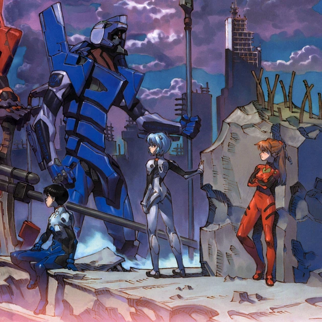 Інтер'єрна картина Євангеліон, Шінджі, Рей, Аска, Neon Genesis Evangelion, аніме, меха, 28×42 см (id0303) - зображення 3