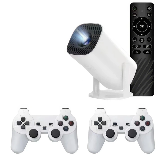 Проектор Led Projector M300 MAX/HY300 4k UHD для домашнього кінотеатру з 2 джойстиками для ігор Android 11+карта microSD 64gb з іграми - зображення 2