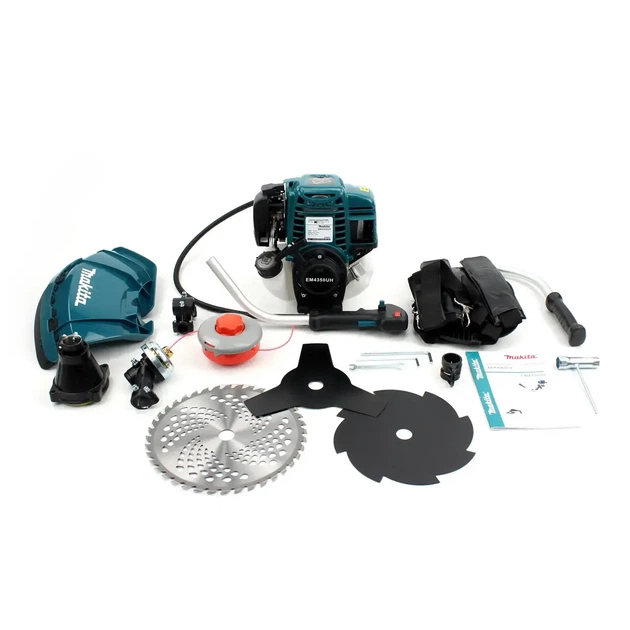 Бензокоса 4-тактна Makita EM4350 з потужним бензиновим двигуном тример бензиновий з антивібраційною системою та велосипедною рукояткою мотокоса для косіння густої трави та бур’янів потужний бензотример 5,2 кВт - зображення 10