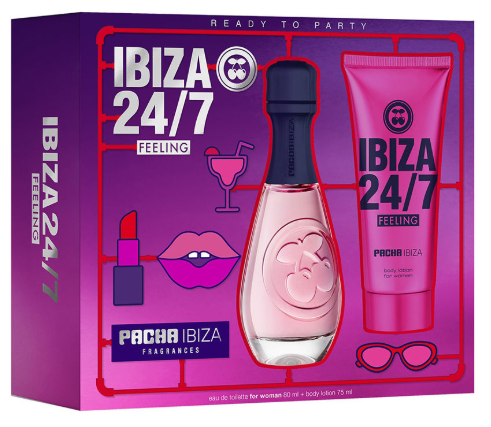 Набір для жінок Pacha Ibiza Ibiza 24/7 Feeling For Her Туалетна вода 80 мл + Лосьйон для тіла 75 мл (8411061101636) - Фото 1 Набір для жінок Pacha Ibiza Ibiza 24/7 Feeling For Her Туалетна вода 80 мл + Лосьйон для тіла 75 мл (8411061101636) - зображення 1