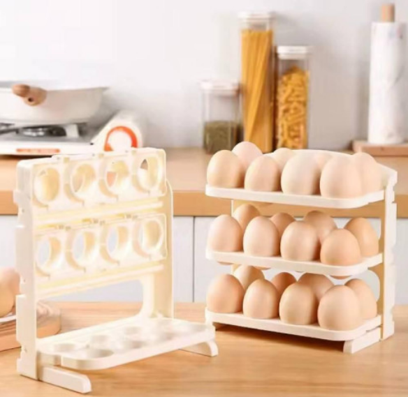 Органайзер для хранения яиц в холодильнике Folding Egg Box на 24 яйца 3 яруса (GT-241) - Фото 5 Органайзер для хранения яиц в холодильнике Folding Egg Box на 24 яйца 3 яруса (GT-241) - зображення 5
