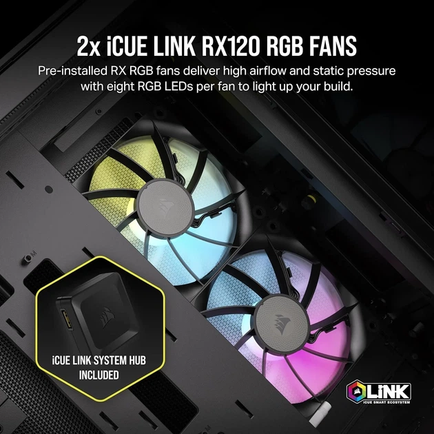 Корпус для ПК CORSAIR iCUE LINK 2500X / RGB / без ПЖ / Черный (102123112) - изображение 3