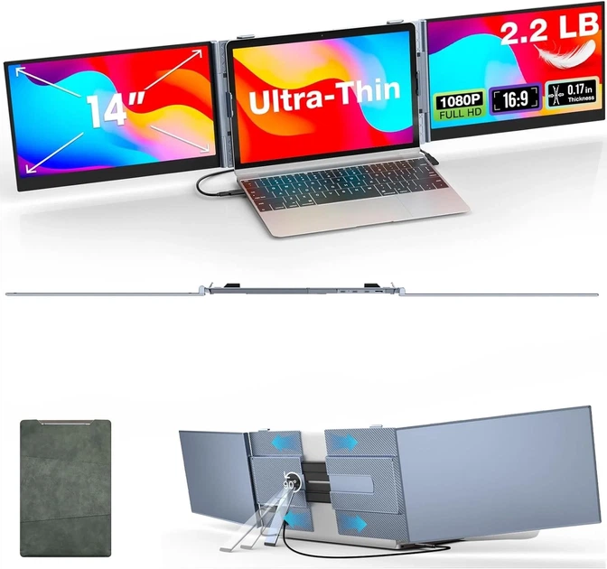 Монитор портативный 14" Kwumsy S8 Pro Full HD IPS 60 Гц (102104379) - Фото 1 Монитор портативный 14" Kwumsy S8 Pro Full HD IPS 60 Гц (102104379) - изображение 1